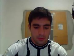 Torcedor corinthiano punhetando na webcam