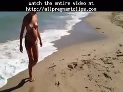 Pregnant Hottie Wife At Beach!  pregnant preg prego preggo