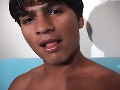 HUNG Latino with movie star looks returns for a second blowjob from another dude who happens to me