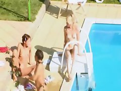 Three chicks secret erotica by the pool