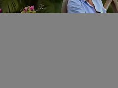 He watches two lesbian bikini girls hook up outdoors