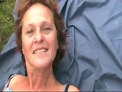 POV granny sex in the woods