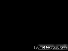 Latin chick gives a warm blowjob