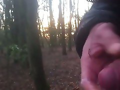 Jurking off in forest