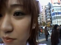 Naughty Asian girl is pissing in public