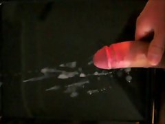 cumshot on a ebony baking tray