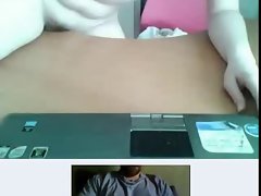 Flashing on webcam. 19yo babe. With cum