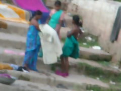 Indian Aunty bath in River 3