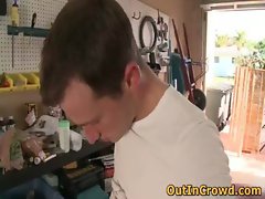 Gay fuck during garage gay porn