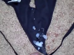 cum on niece&#039;s ebony thong