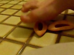 Feet crushing biscuits