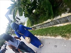Malay tudung(hijab) females in blue dress