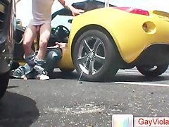 Blond dude gets butthole rammed in car part5