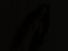 Sizzling teen in black stocking teasing