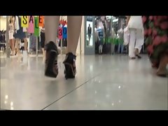 Up skirt lewd sexual high heeled cutie